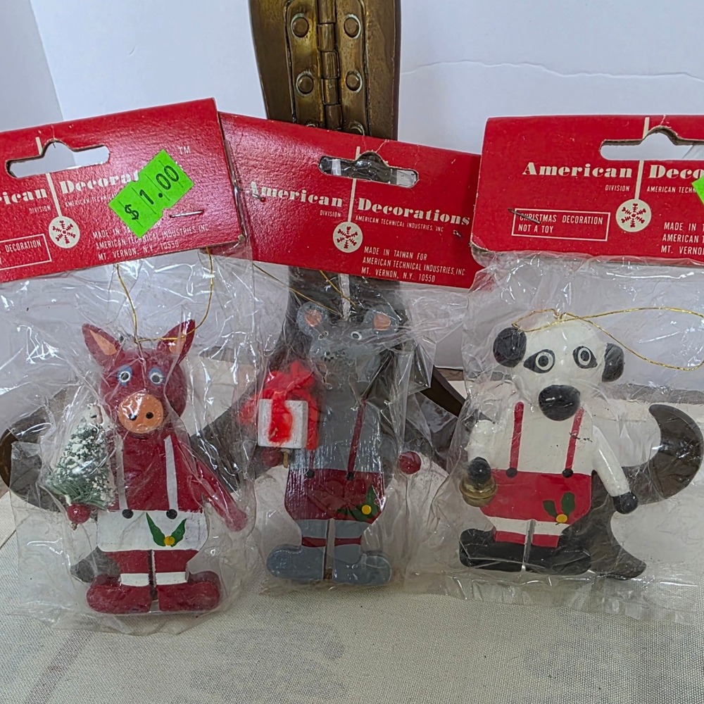 Vintage American Decorations Christmas Ornaments Set of 3 New‎ in Package